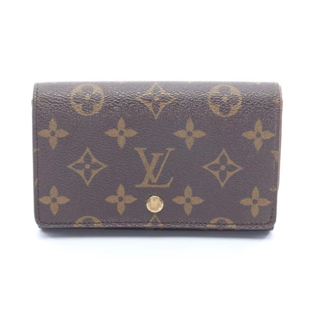 Louis Vuitton Portemonnaie Billet Tresor Monogram Bi fold Wallet Leather Brown